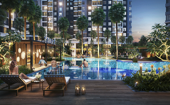 Hồ bơi nội khu sang chảnh cao cấp tại Safira Khang Điền