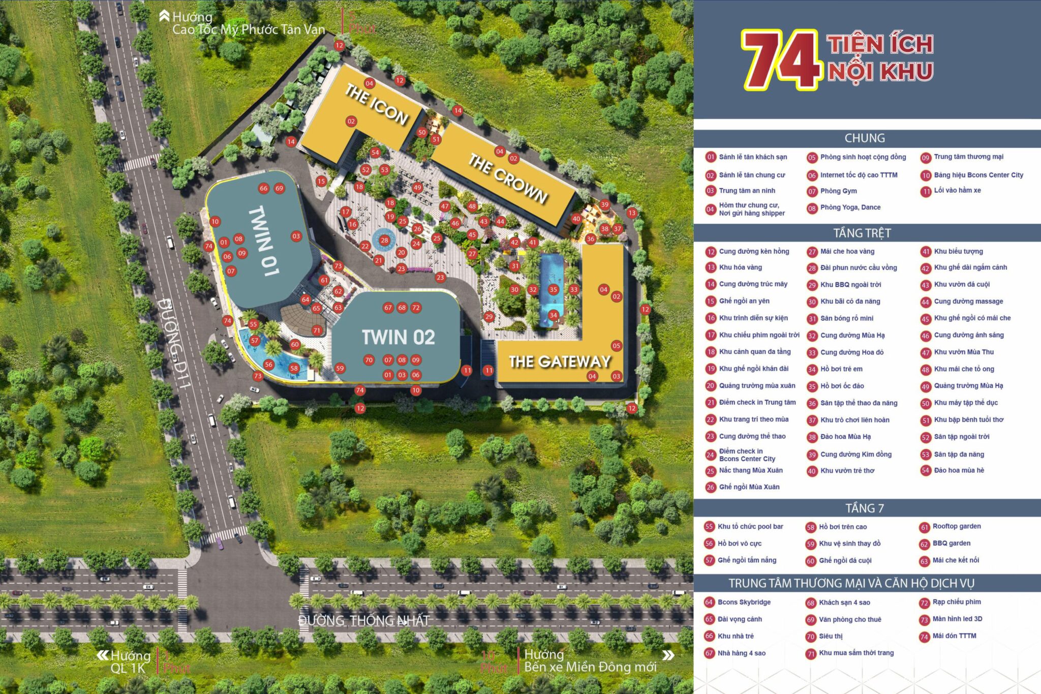 Bcons Center City với hệ thống 74 tiện ích nội khu được quy hoạch đồng bộ Bcons Center City với hệ thống 74 tiện ích nội khu được quy hoạch đồng bộ