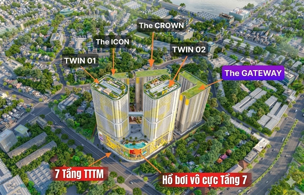 Bcons Center City - 2 Block thương mại cao 36 tầng + 3 Block chung cư cao 29 tầng Bcons Center City - 2 Block thương mại cao 36 tầng + 3 Block chung cư cao 29 tầng
